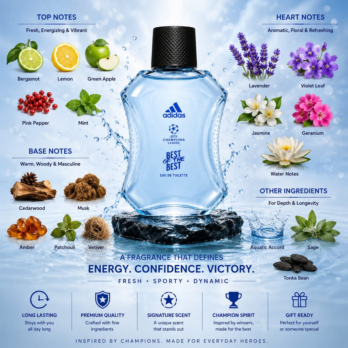Adidas  Best of the Best Eau de Toilette for Men 100ml