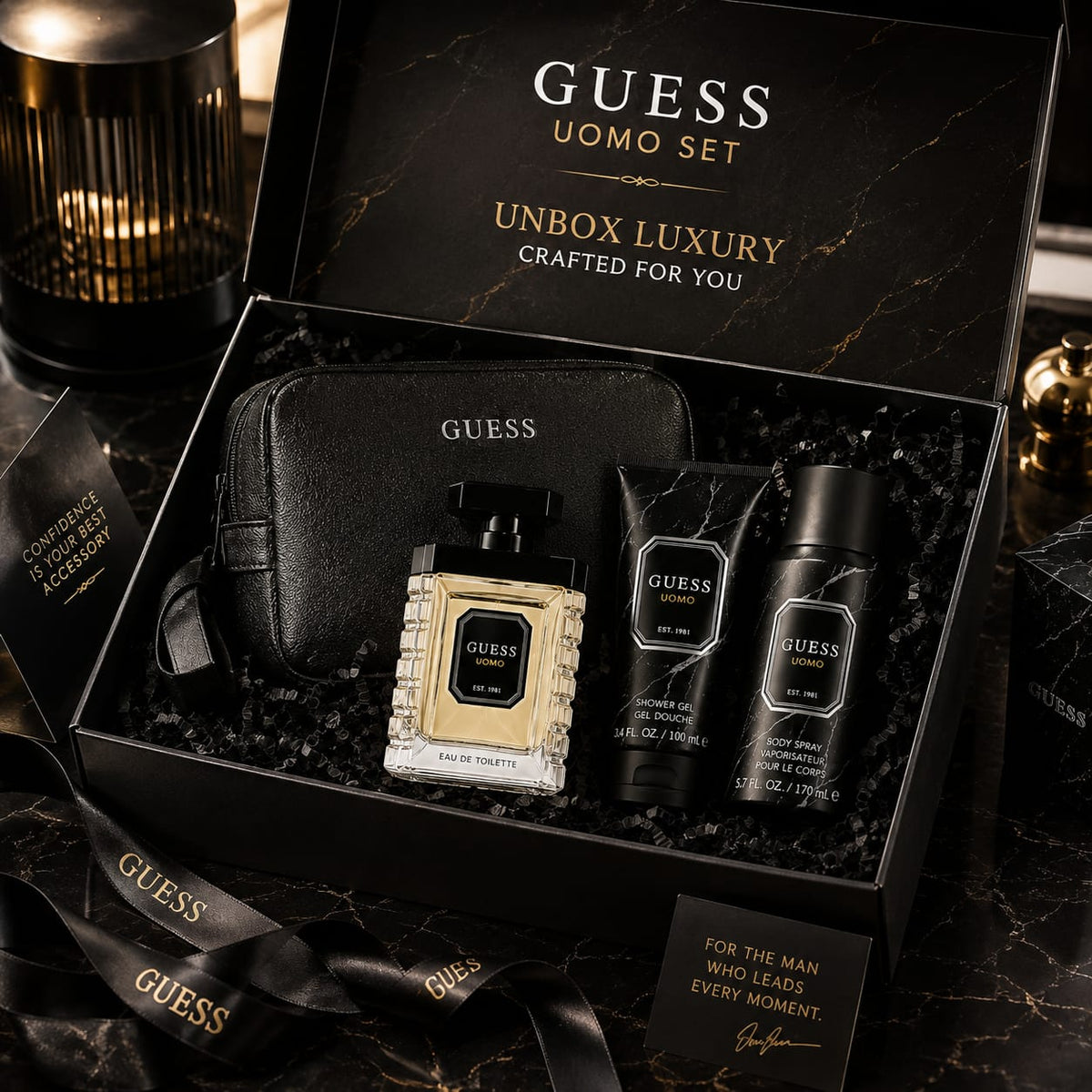 Guess Uomo Set(EDT 100+Shower Gel 100+Body Spray 170+Pc)