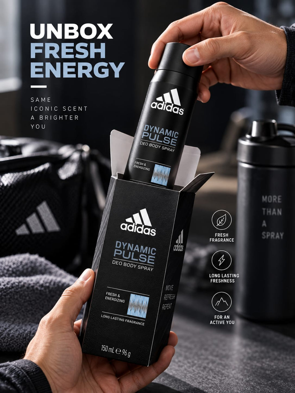 Adidas Dynamic Pulse Deo Body Spray 150ml – Fresh & Energizing Fragrance