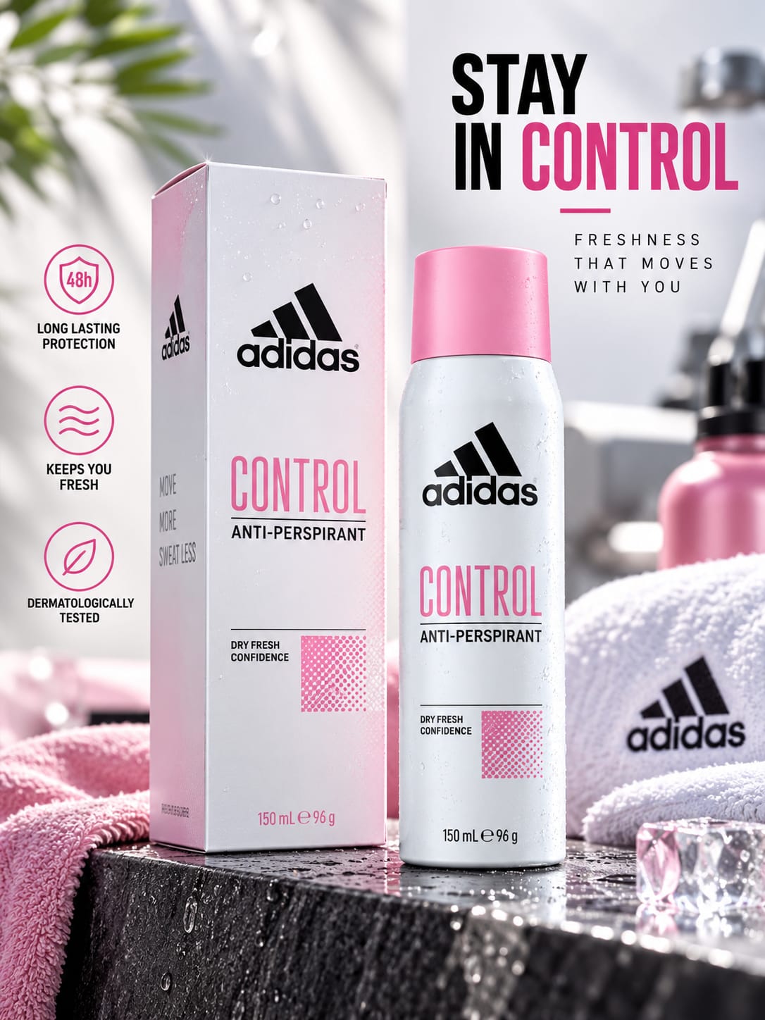 Adidas Control Anti-Perspirant Spray 150 ml – 48H Freshness