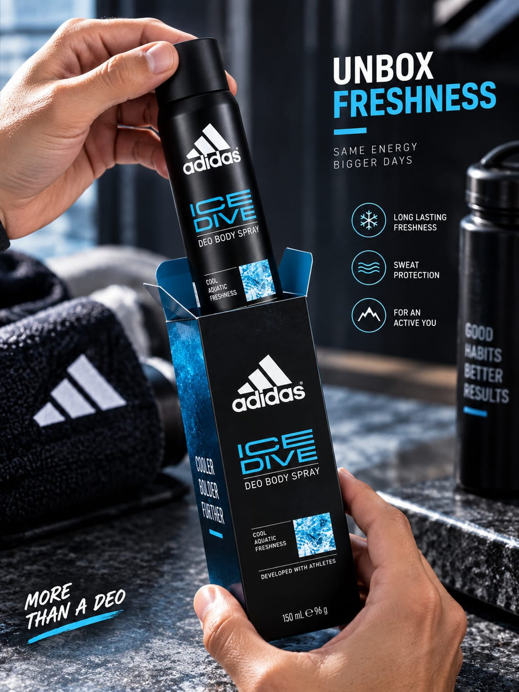 Adidas Ice Dive Deo Body Spray 150 ml – Cool Aquatic Freshness