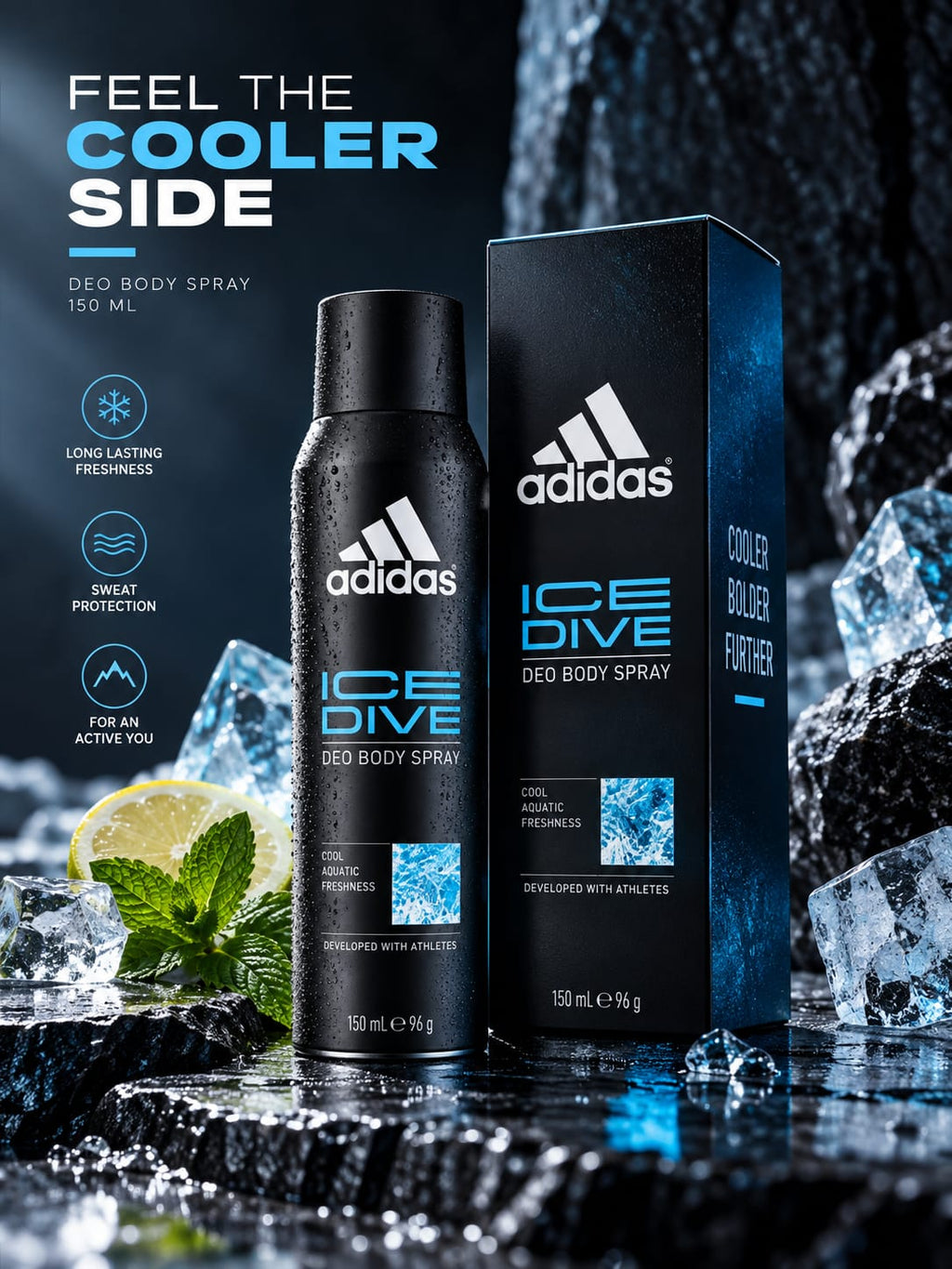 Adidas Ice Dive Deo Body Spray 150 ml – Cool Aquatic Freshness