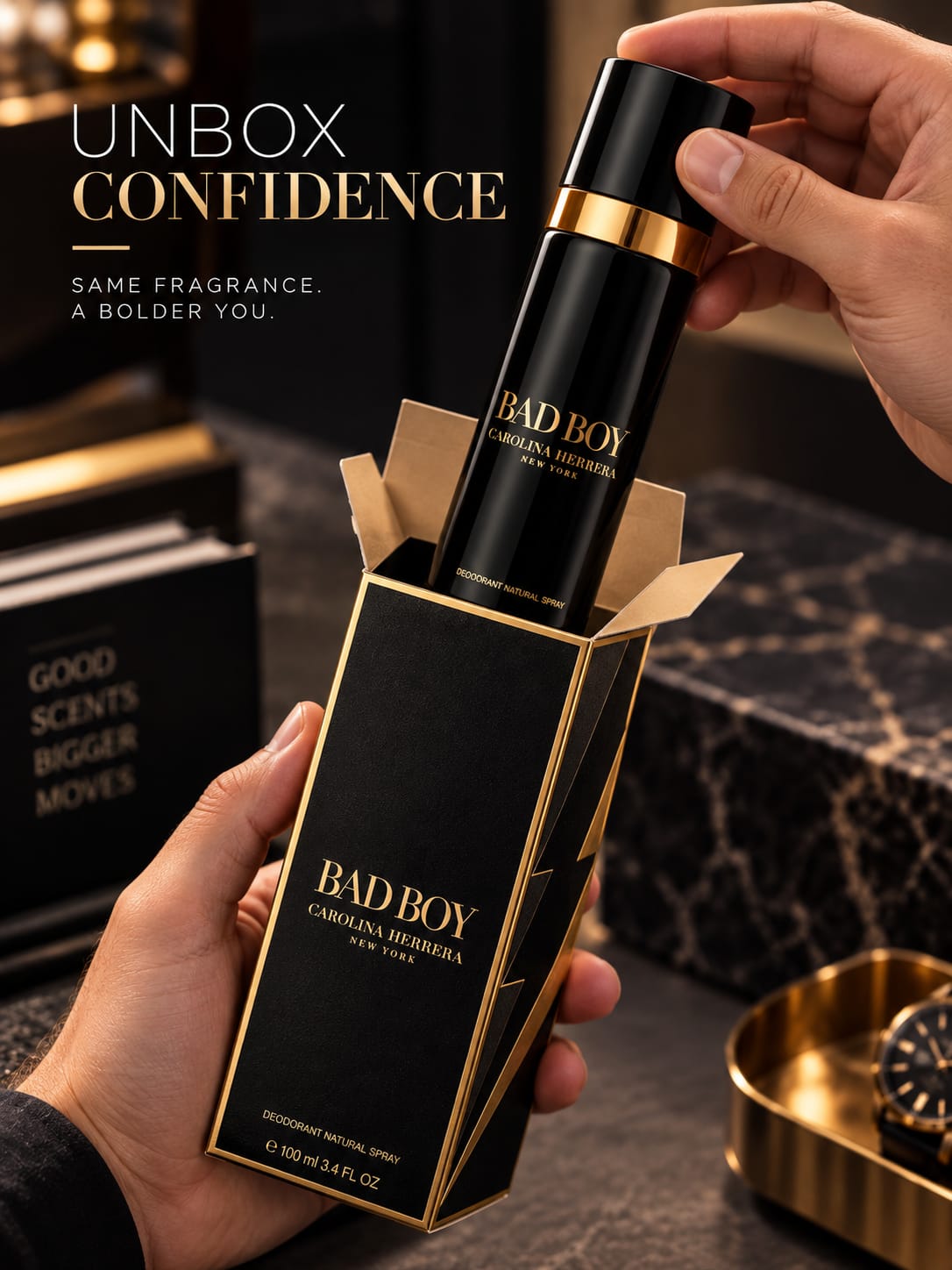 Carolina Herrera Bad Boy Deodorant Natural Spray 100ml for Men