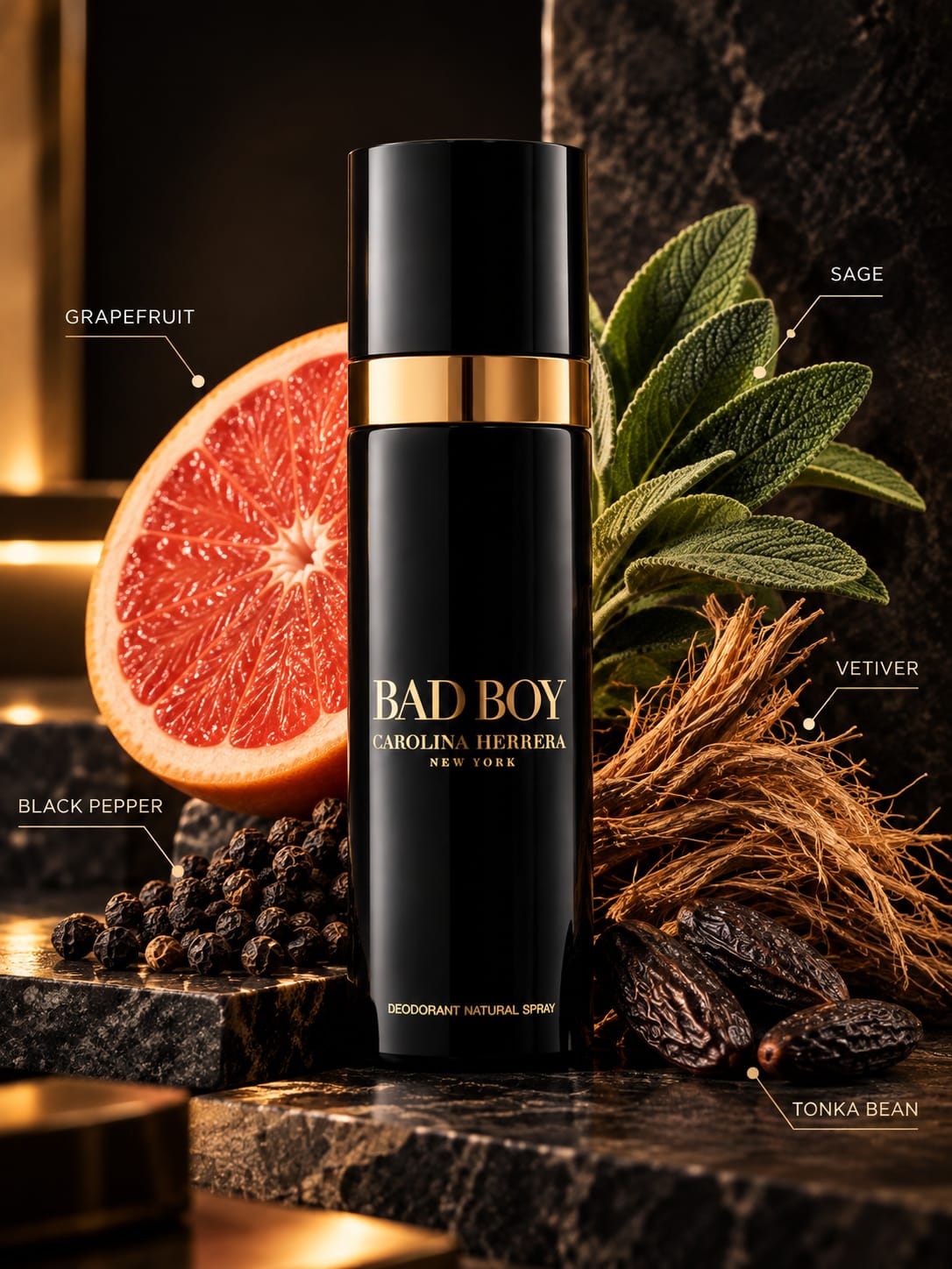 Carolina Herrera Bad Boy Deodorant Natural Spray 100ml for Men
