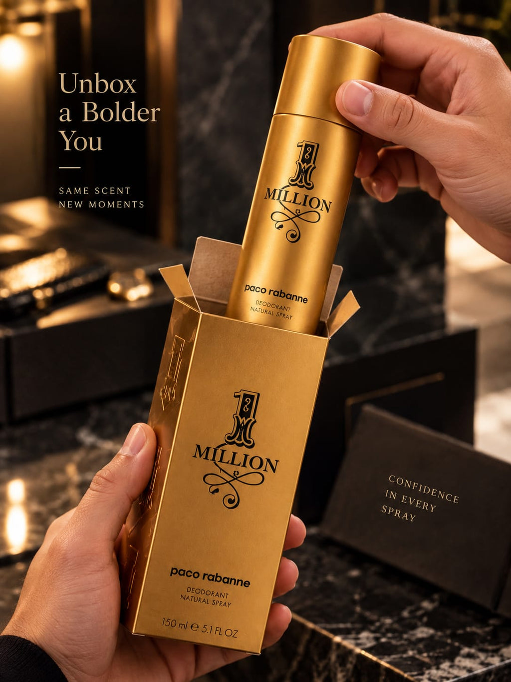 Paco Rabanne 1 Million Deodorant Natural Spray 150ml for Men
