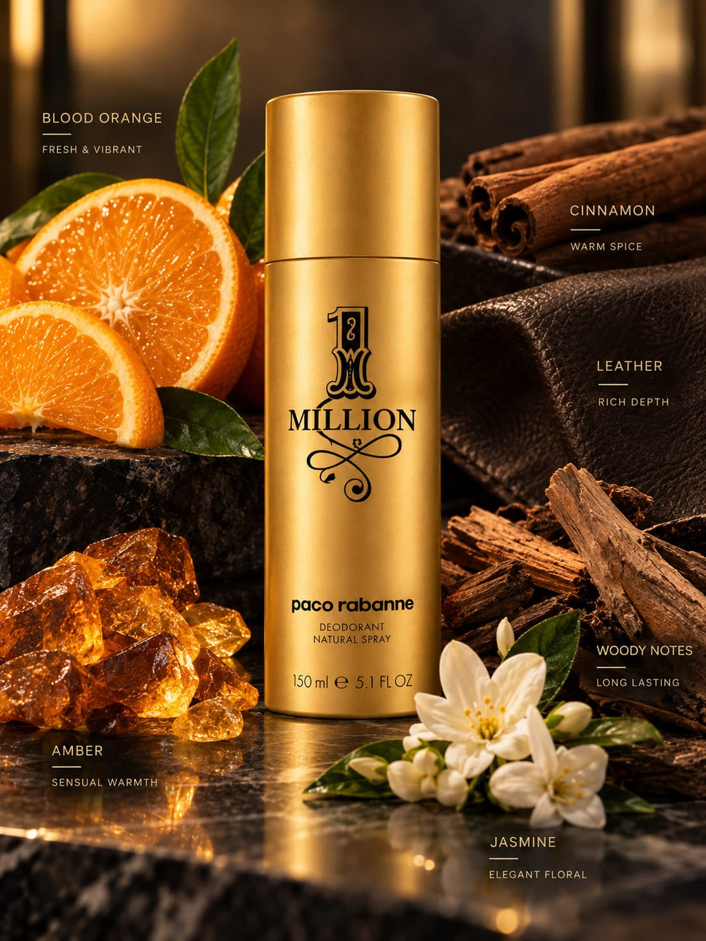 Paco Rabanne 1 Million Deodorant Natural Spray 150ml for Men