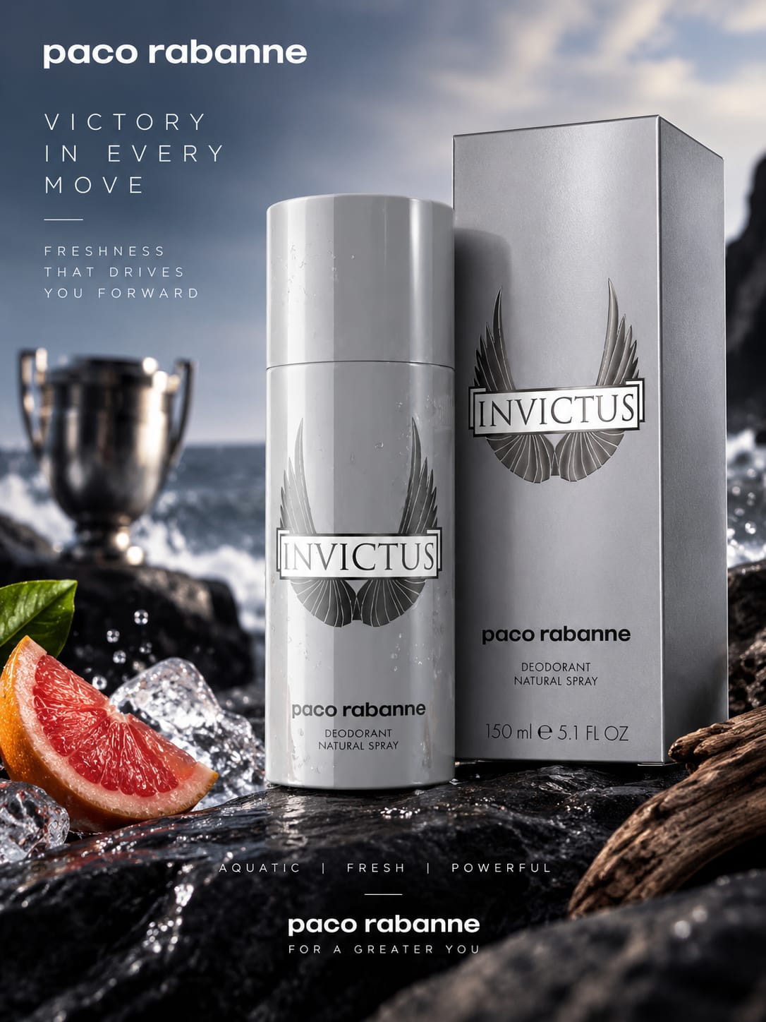 Paco Rabanne Invictus Deodorant Natural Spray 150ml