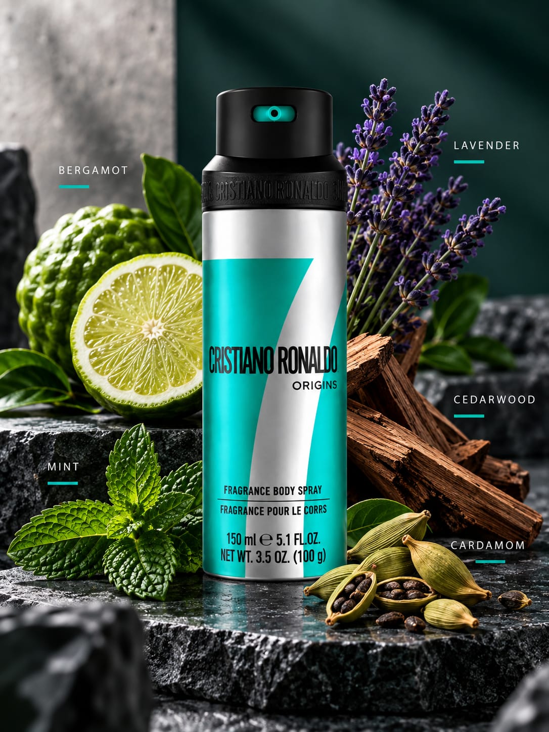 CR7 Origins by Cristiano Ronaldo Fragrance Body Spray 150ml