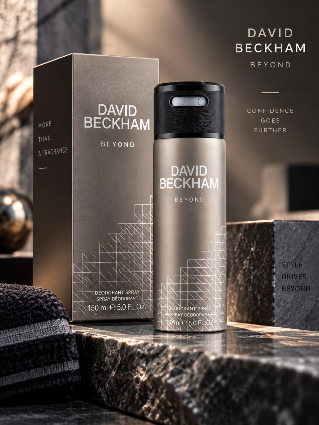 David Beckham Beyond Deodorant Spray 150ml for Men