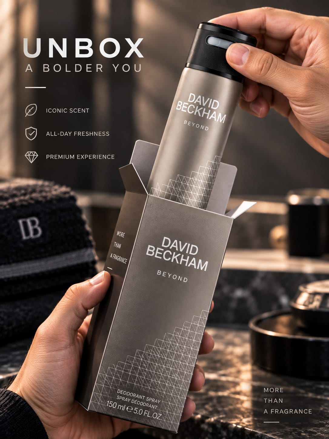 David Beckham Beyond Deodorant Spray 150ml for Men