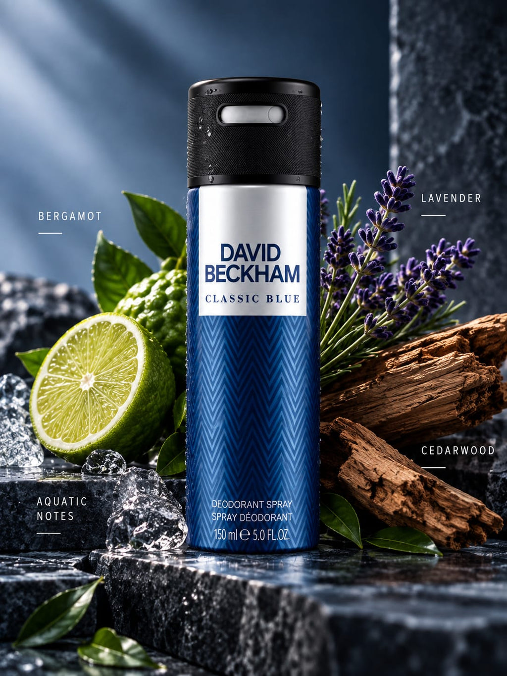 David Beckham Classic Blue Deodorant Spray 150ml for Men