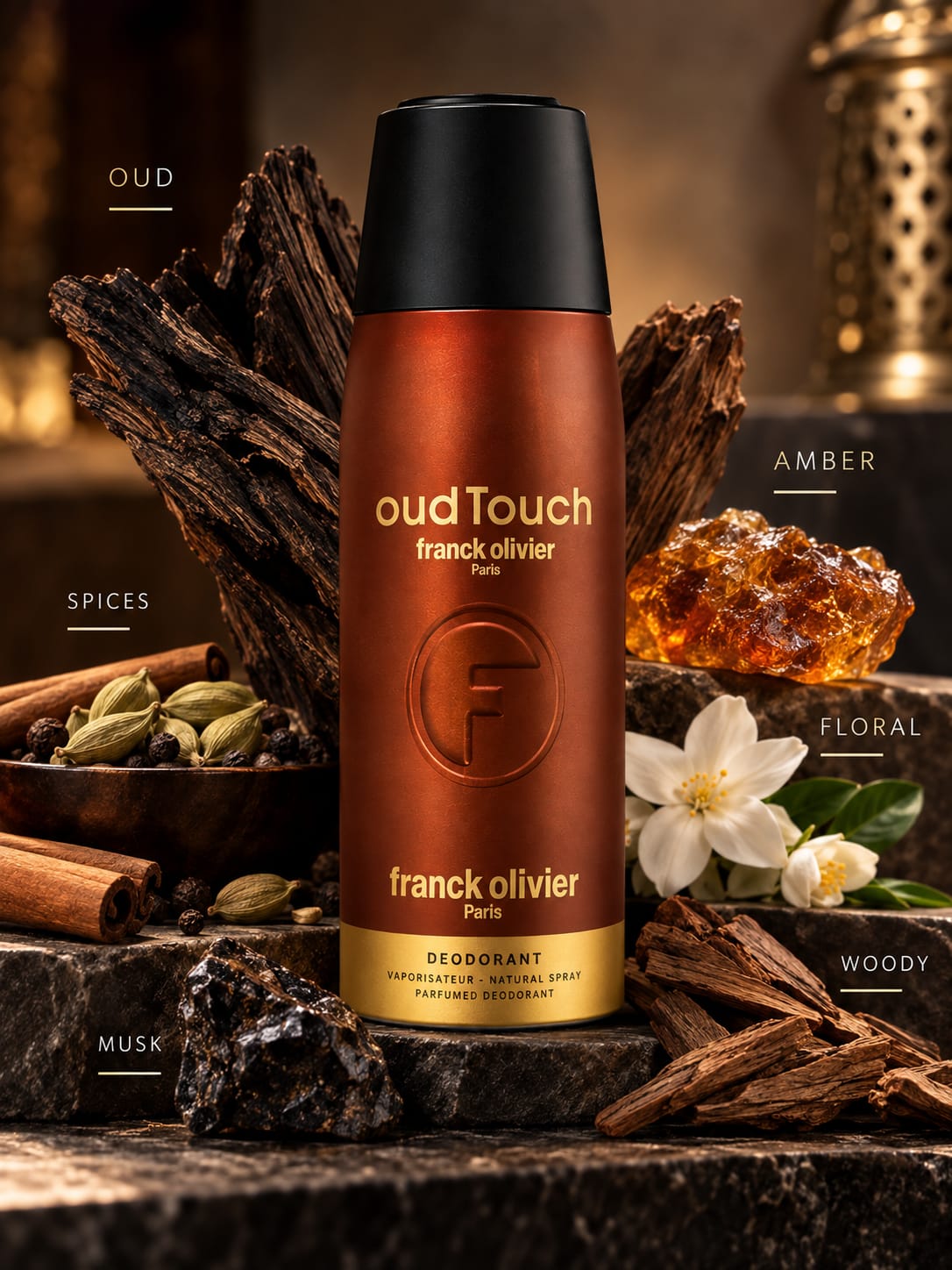 Franck Olivier Oud Touch Deodorant 250ml – Oud Fragrance