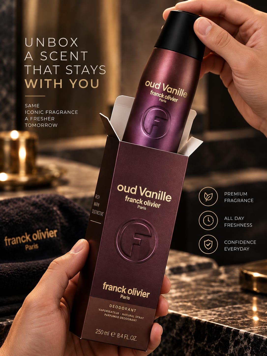 Franck Olivier Oud Vanille Deodorant Spray 250ml – Paris