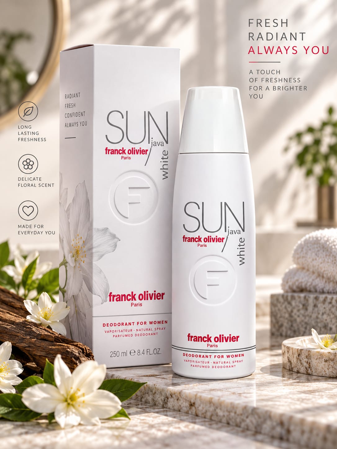 Franck Olivier Sun Java White Deodorant for Women 250ml