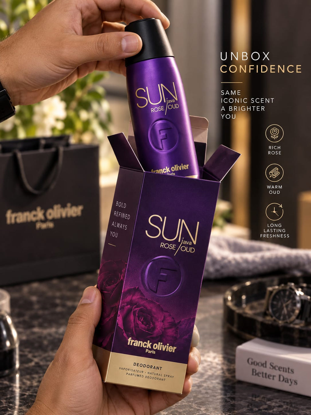 Franck Olivier Sun Java Rose/Oud Perfumed Deodorant Spray 250ml
