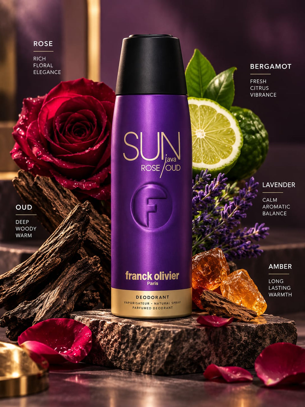 Franck Olivier Sun Java Rose/Oud Perfumed Deodorant Spray 250ml