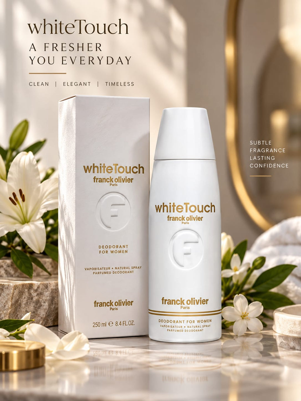 White Touch Franck Olivier Deodorant for Women 250ml