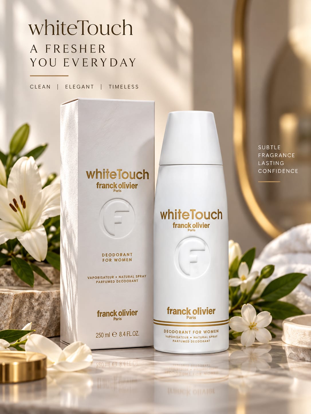 White Touch Franck Olivier Deodorant for Women 250ml