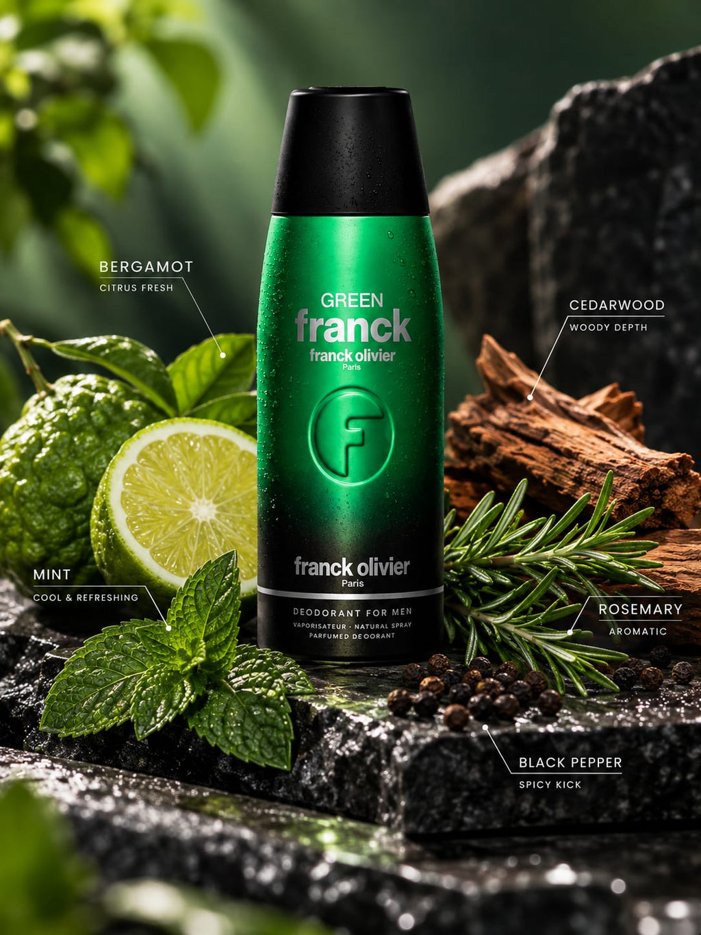 Franck Olivier Green Deodorant for Men 250ml