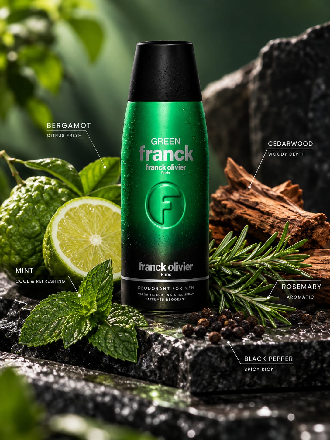 Franck Olivier Green Deodorant for Men 250ml