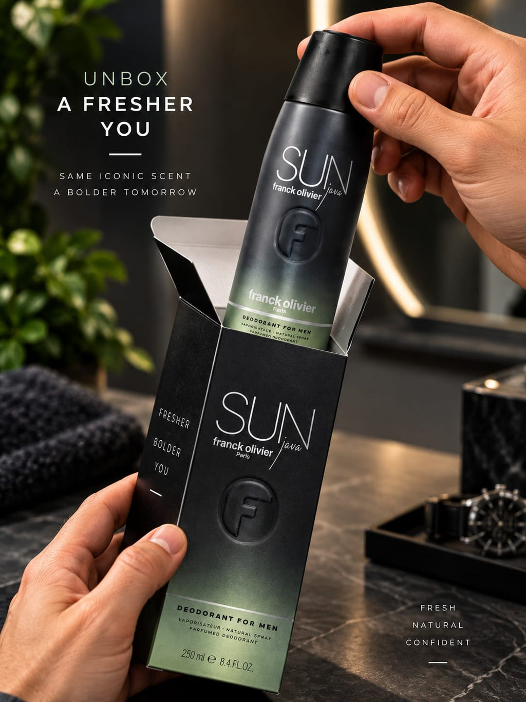 Franck Olivier Sun Java Deodorant for Men 250ml – Natural Spray
