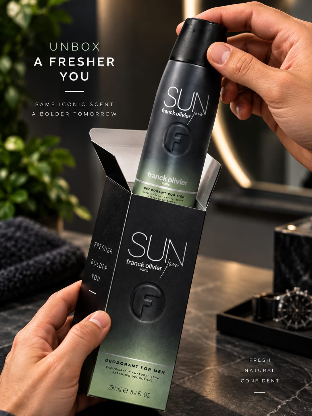 Franck Olivier Sun Java Deodorant for Men 250ml – Natural Spray