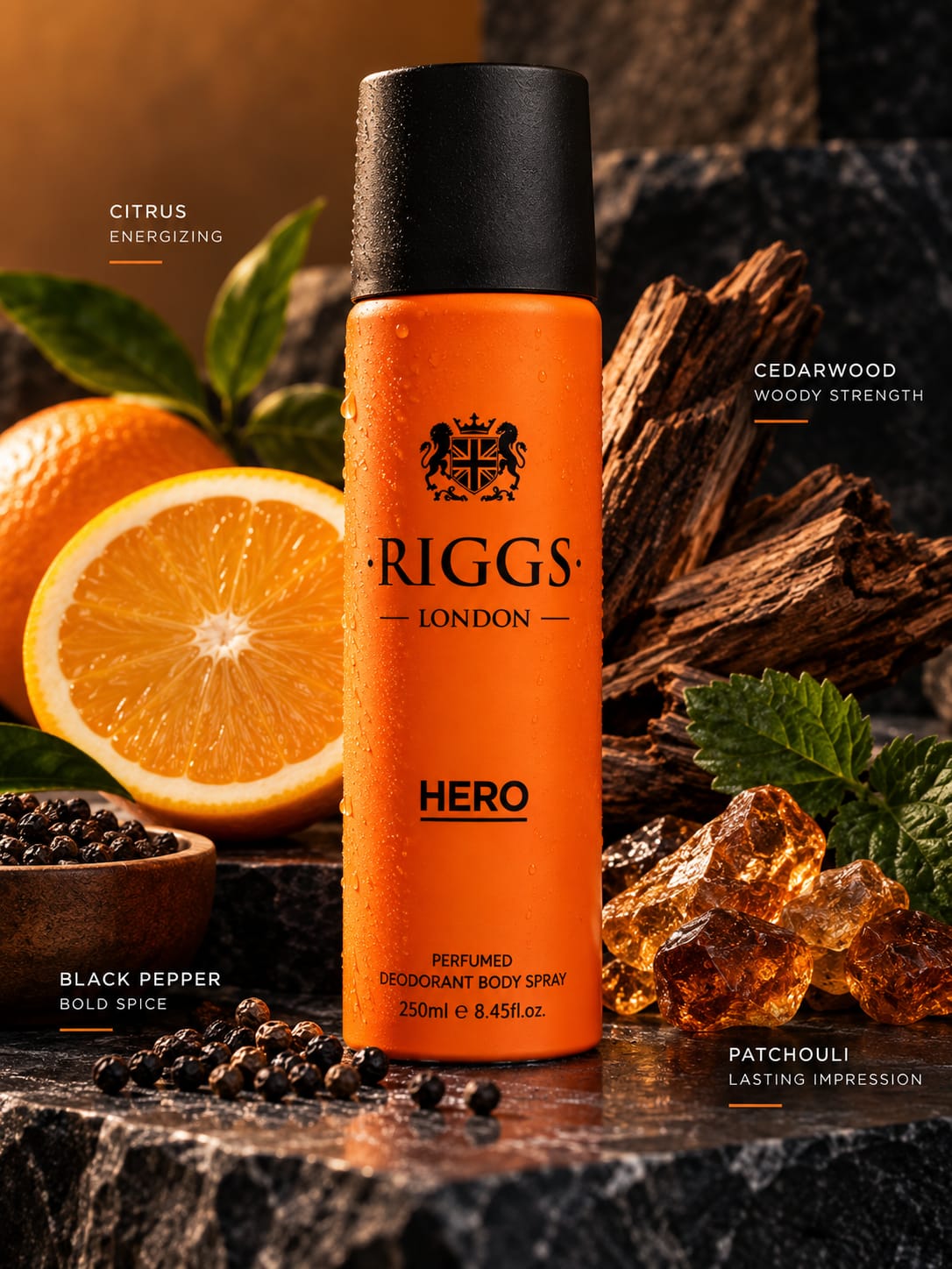 Riggs London Hero Perfumed Deodorant Body Spray 250ml