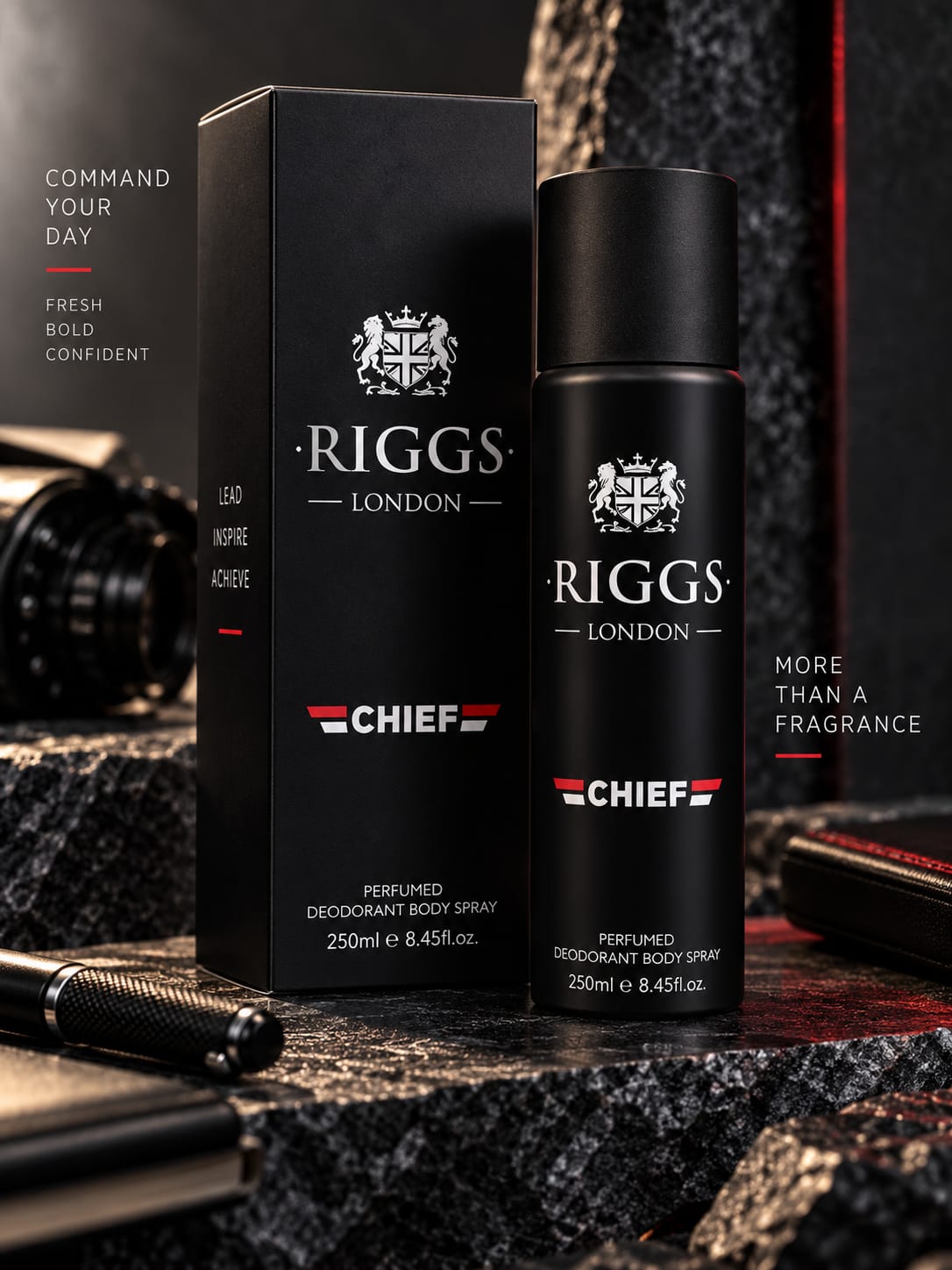 RIGGS London Chief Perfumed Deodorant Body Spray 250ml