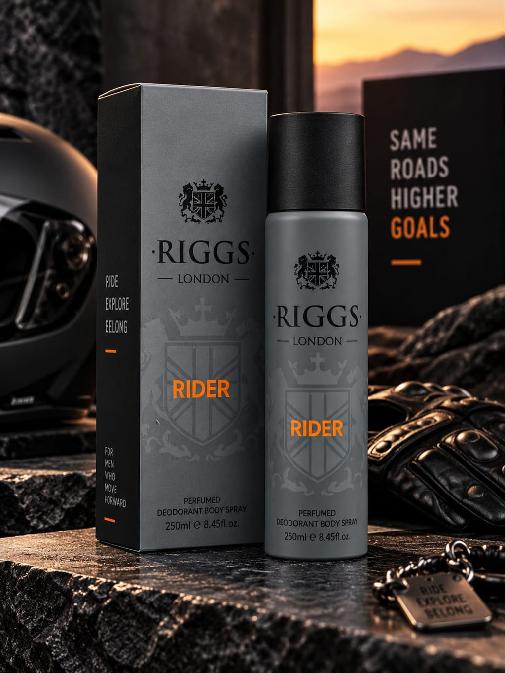RIGGS LONDON Rider Perfumed Deodorant Body Spray 250ml for Men