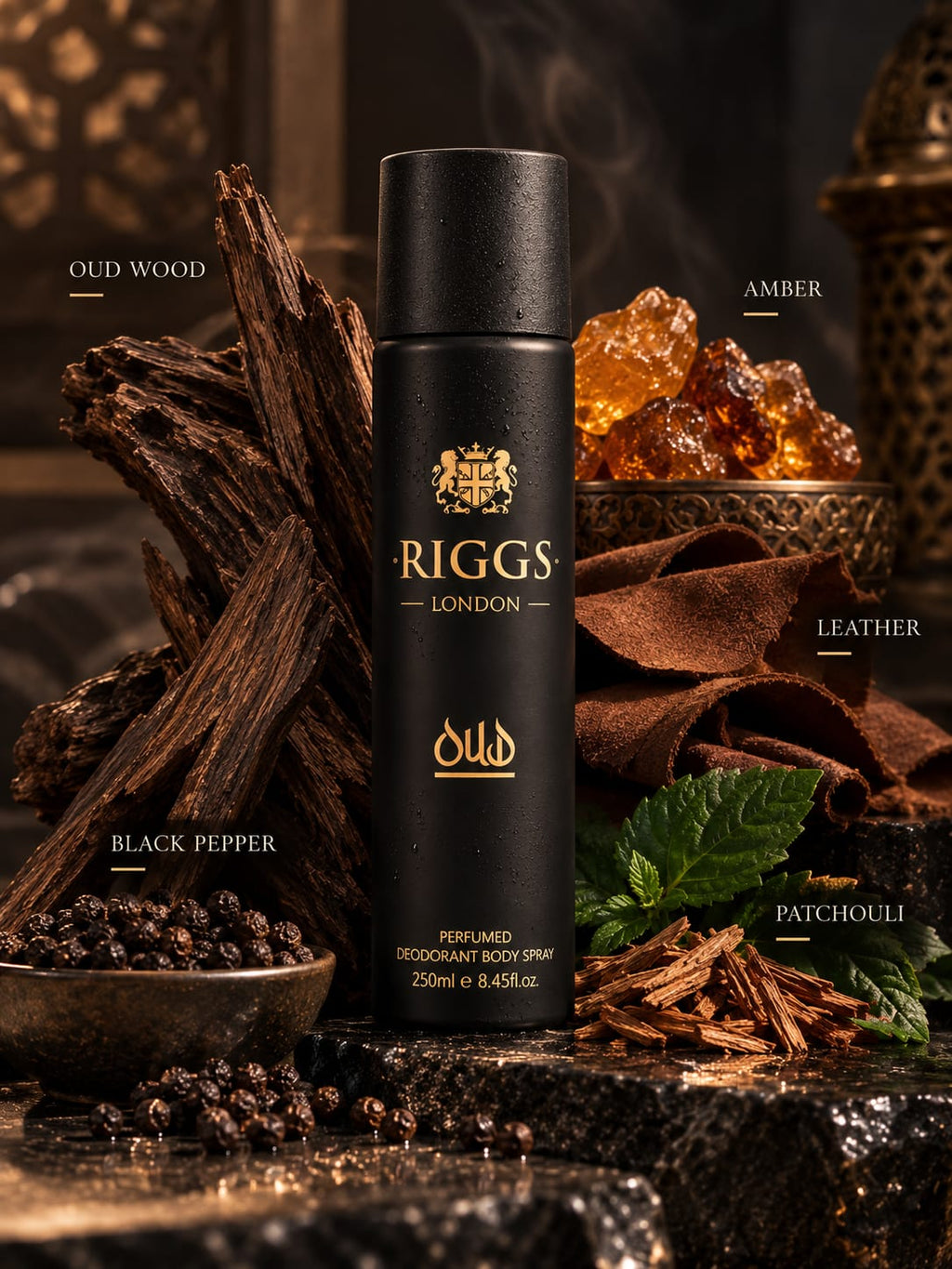 RIGGS London Oud Perfumed Deodorant Body Spray 250ml