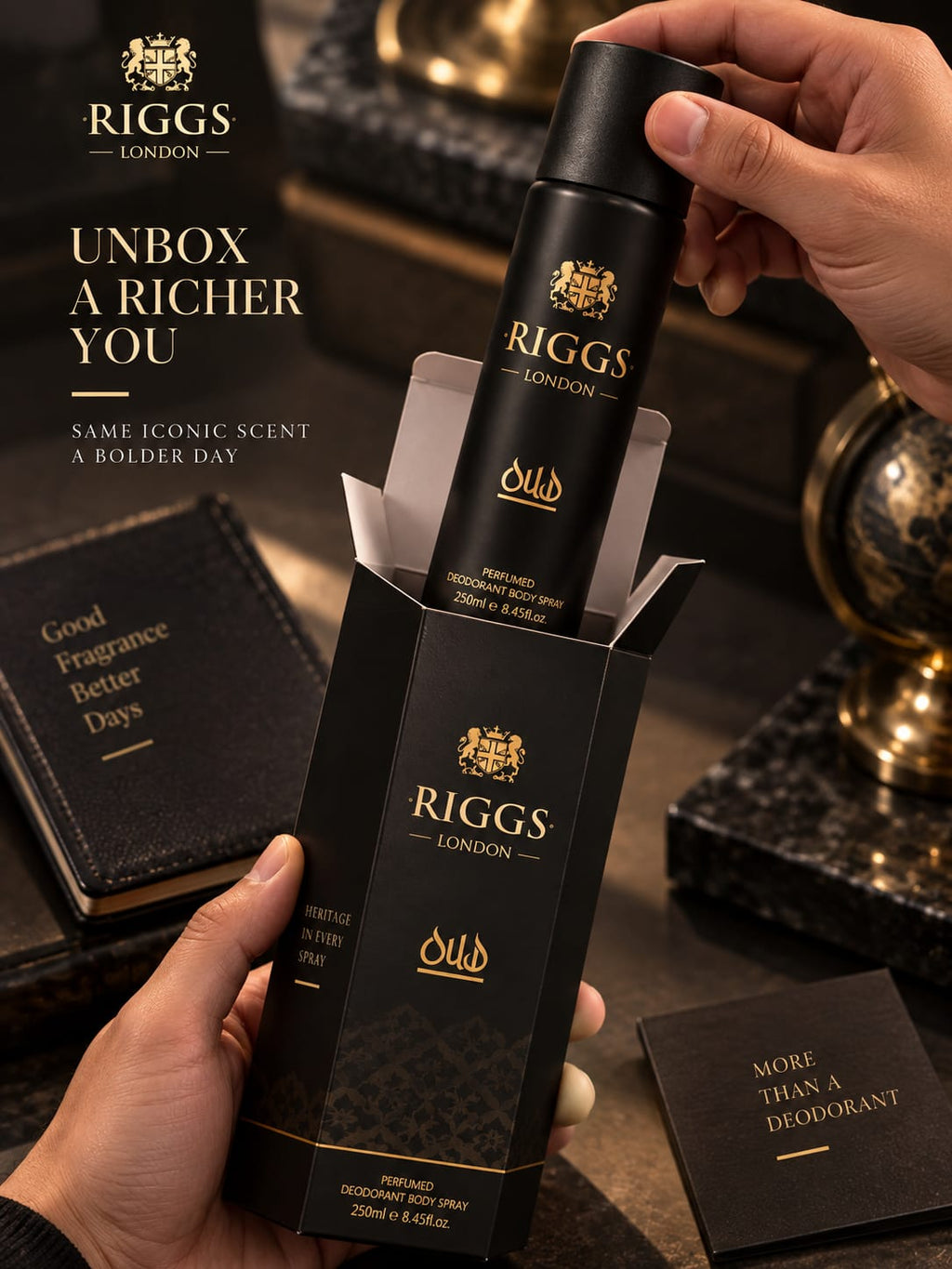 RIGGS London Oud Perfumed Deodorant Body Spray 250ml