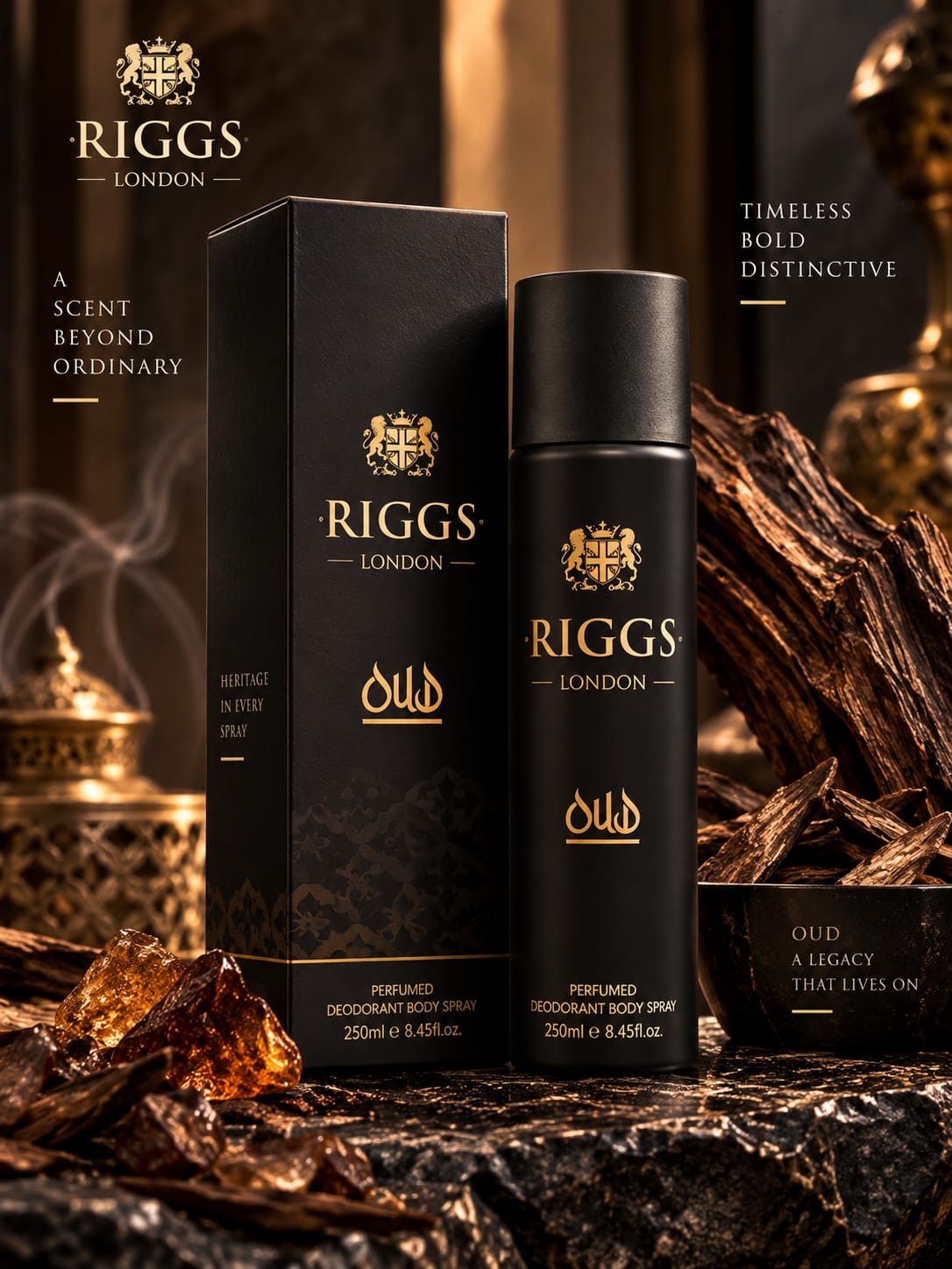RIGGS London Oud Perfumed Deodorant Body Spray 250ml