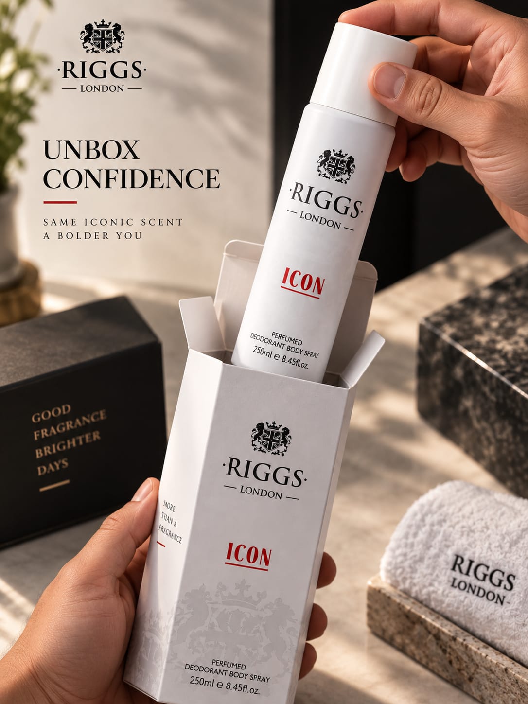 RIGGS London ICON Perfumed Deodorant Body Spray 250ml