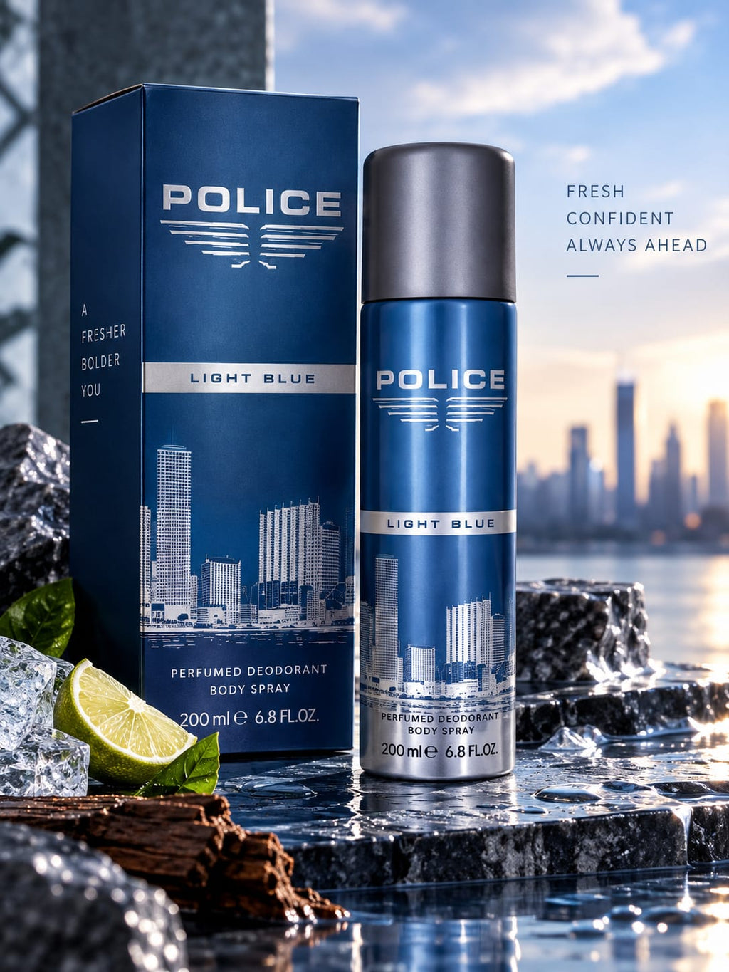 Police Light Blue Perfumed Deodorant Body Spray 200ml