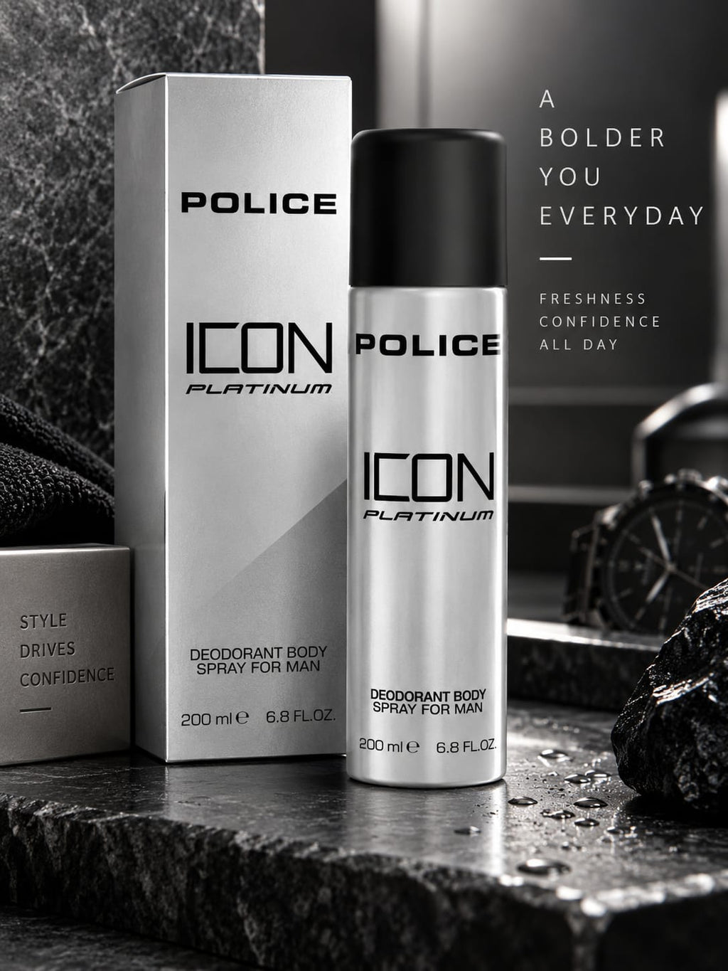 Police Icon Platinum Deodorant Body Spray for Men 200ml