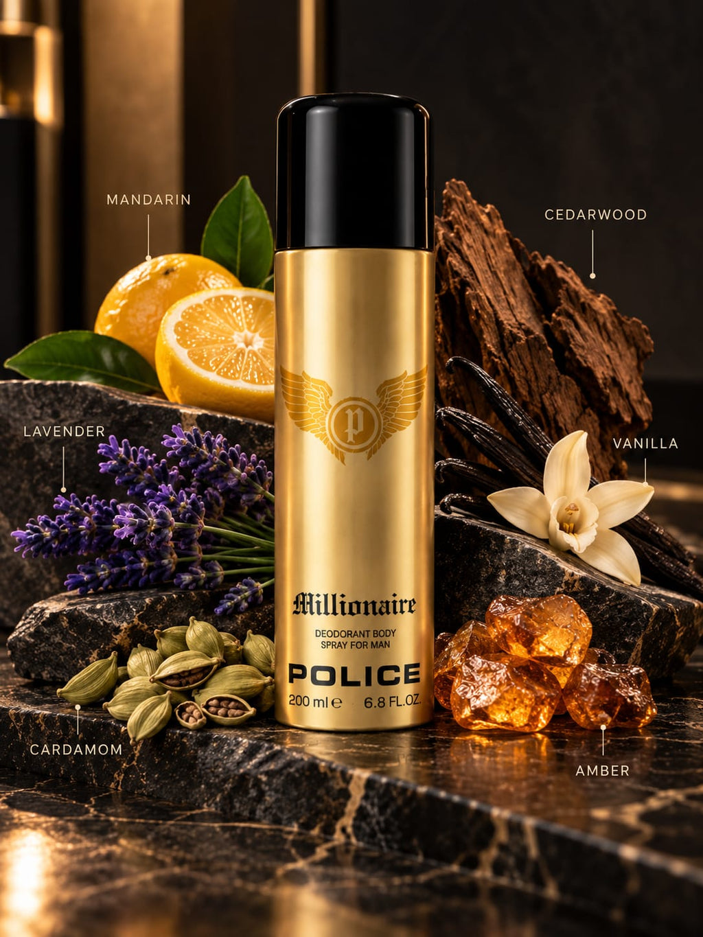 Police Millionaire Deodorant Body Spray for Men – 200ml