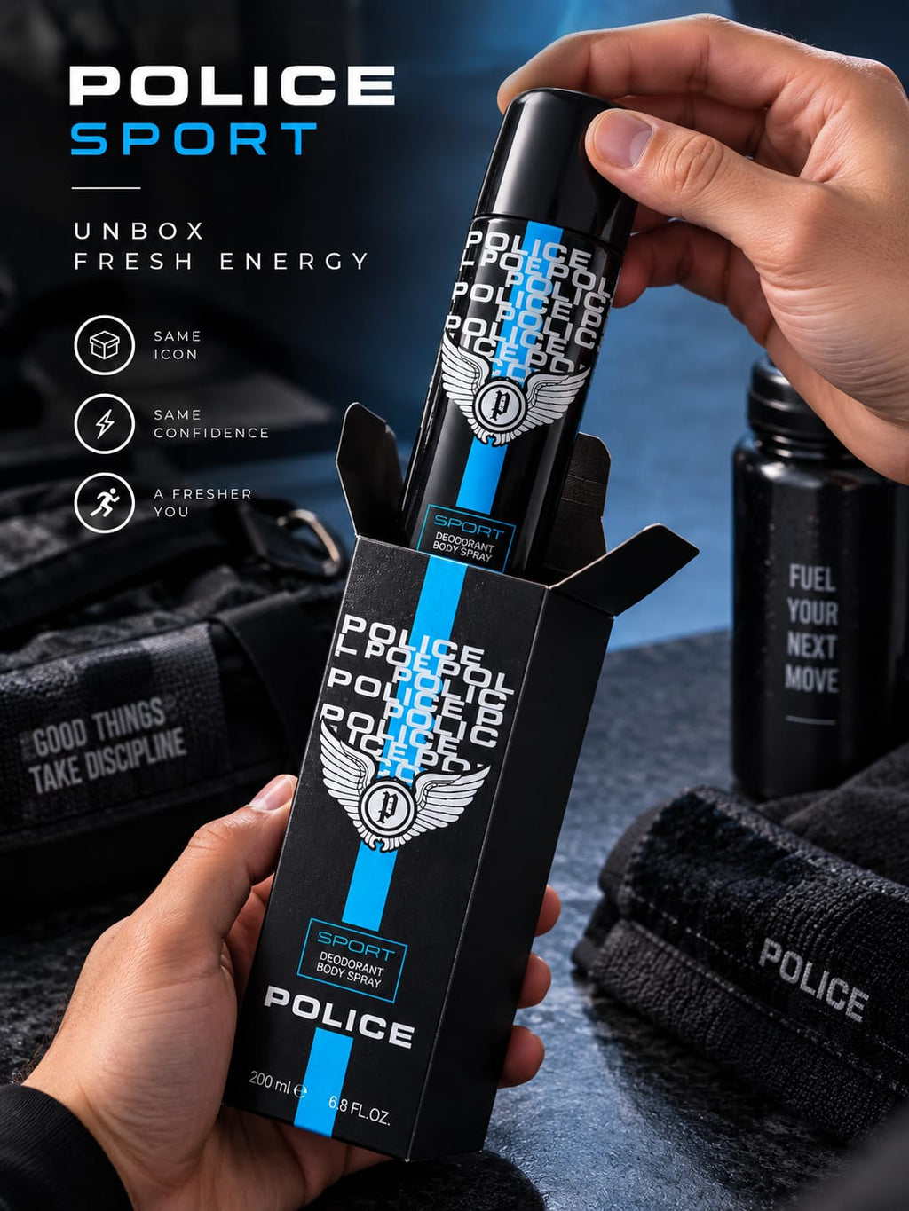 POLICE Sport Deodorant Body Spray for Men – 200ml