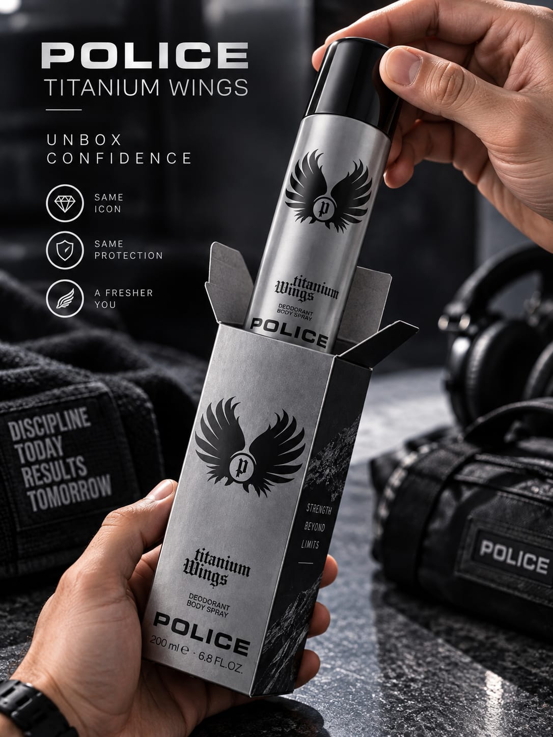 POLICE Titanium Wings Deodorant Body Spray 200ml