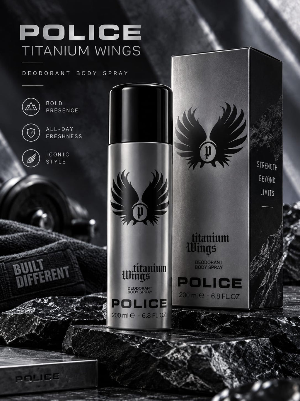 POLICE Titanium Wings Deodorant Body Spray 200ml