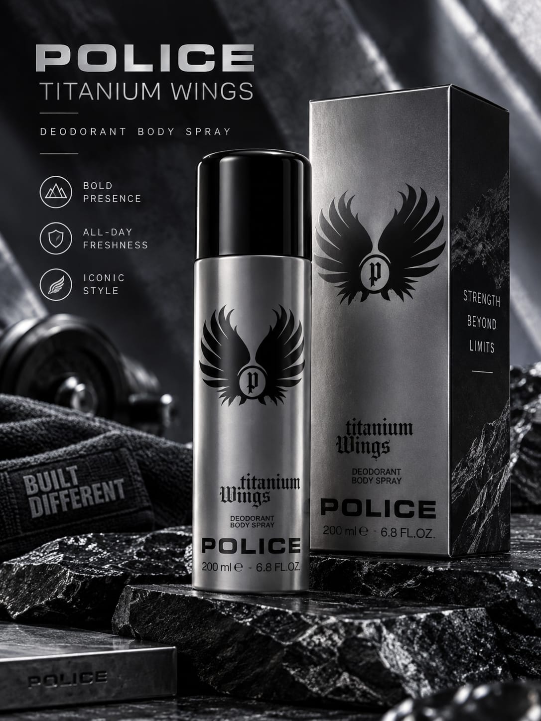 POLICE Titanium Wings Deodorant Body Spray 200ml