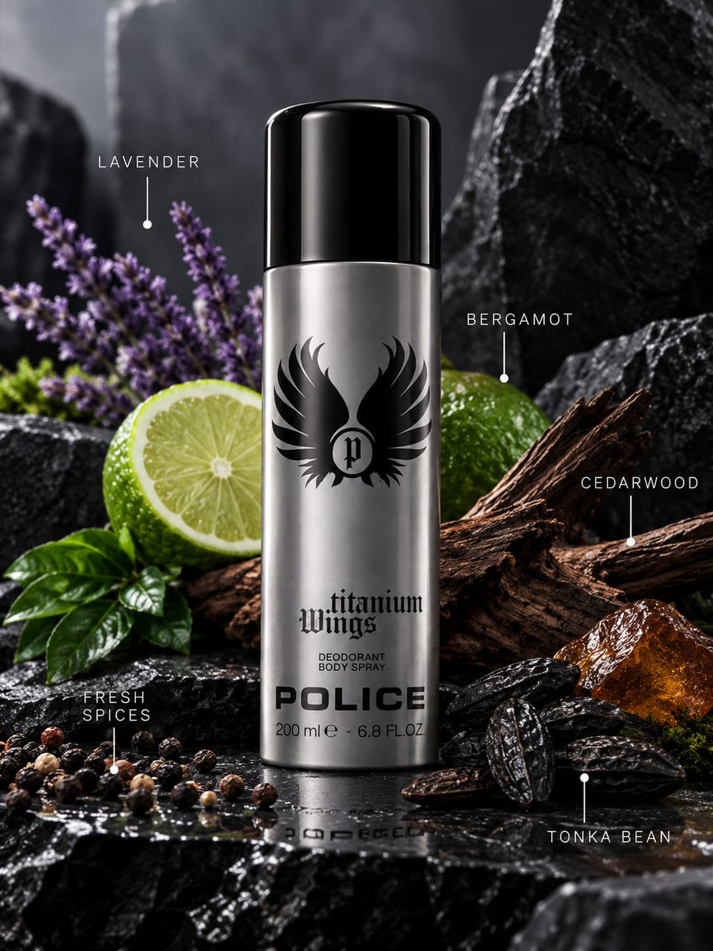 POLICE Titanium Wings Deodorant Body Spray 200ml