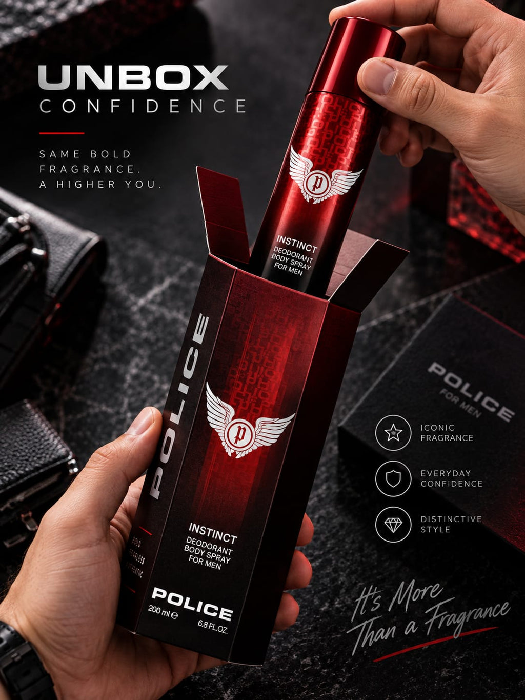 Police Instinct Deodorant Body Spray for Men 200ml