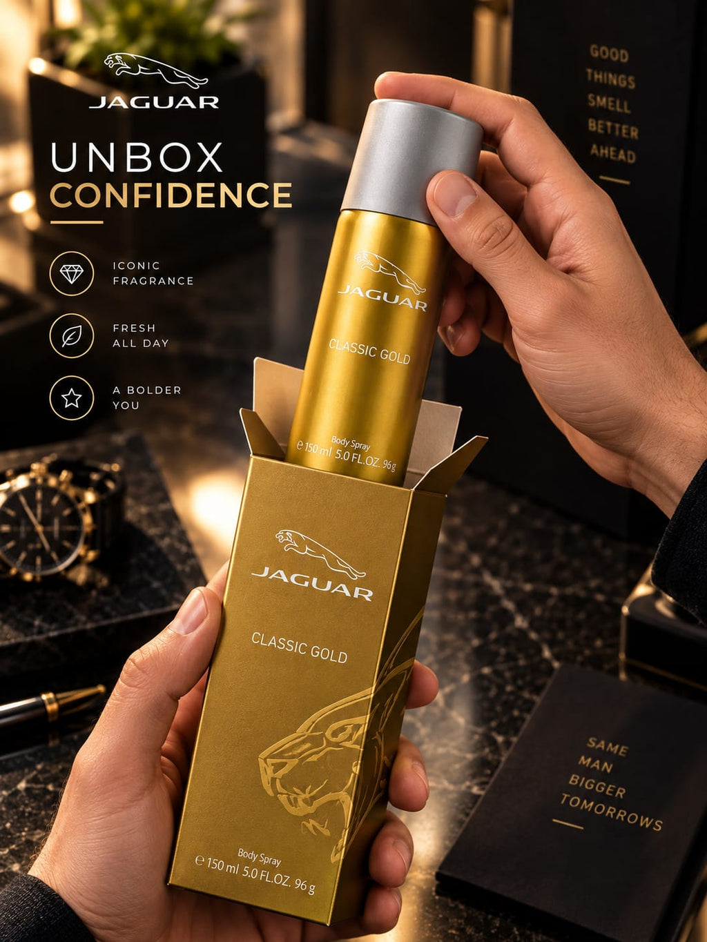 Jaguar Classic Gold Body Spray for Men 150 ml