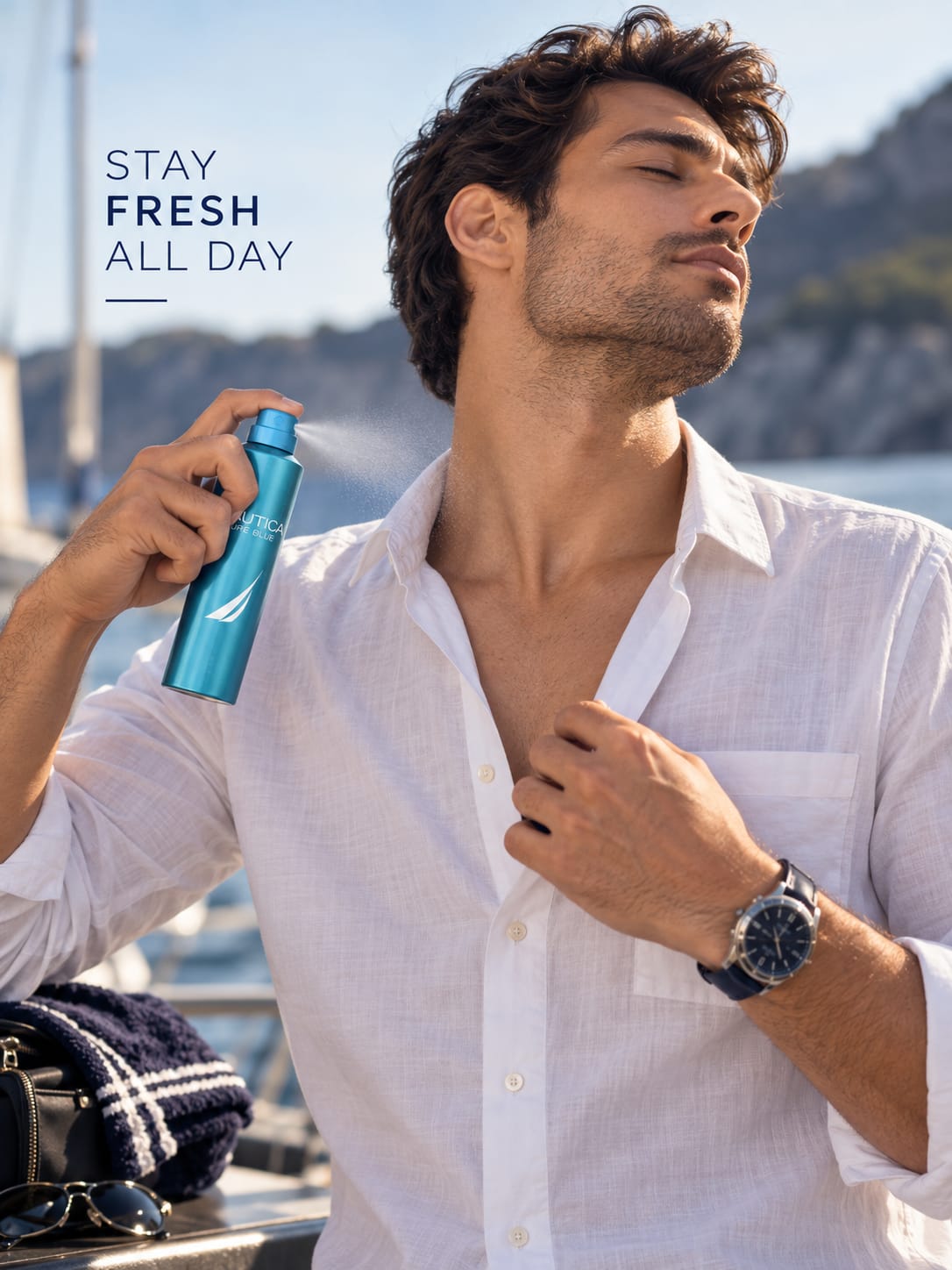 Nautica Pure Blue Deodorant Body Spray 170g – Ocean Fresh Fragrance