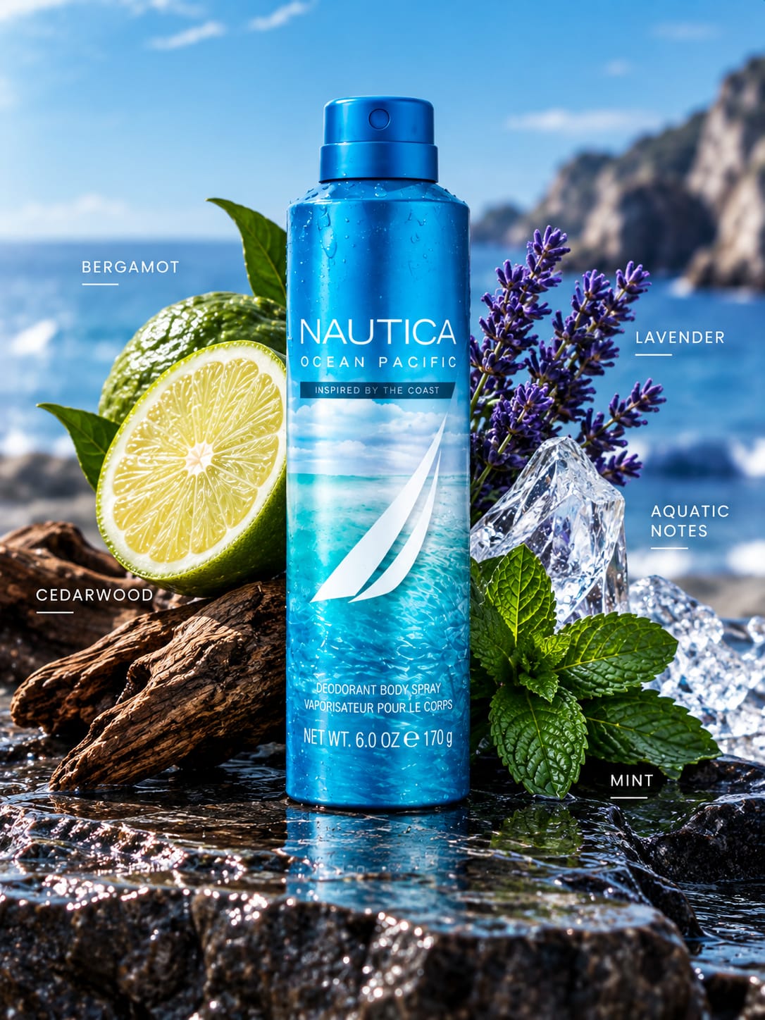 Nautica Ocean Pacific Deodorant Body Spray 6 oz / 170 g