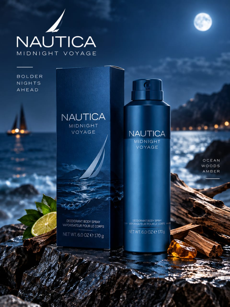 Nautica Midnight Voyage Deodorant Body Spray 170g