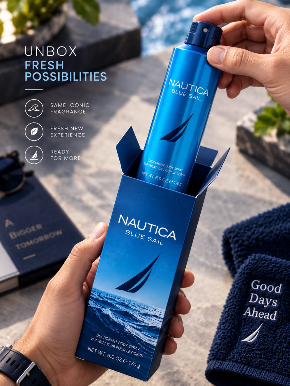 Nautica Blue Sail Deodorant Body Spray 6 oz / 170 g