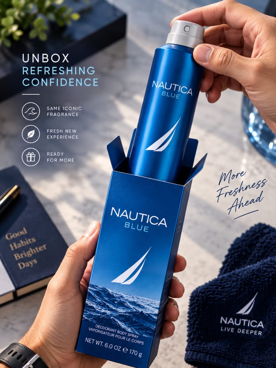 Nautica Blue Deodorant Body Spray 170g (6.0 oz)
