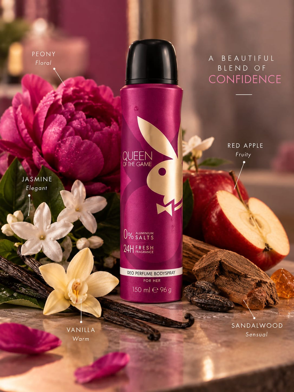 Playboy Queen of the Game Deo Perfume Body Spray for Her 150 ml