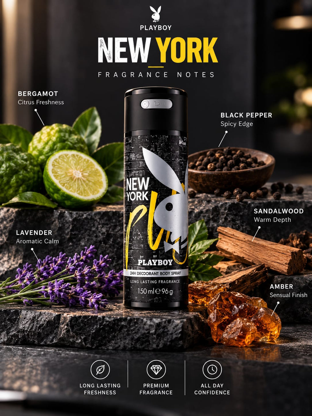 Playboy New York Deodorant Body Spray 150ml
